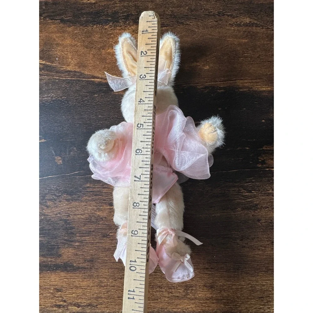 Hugfun International 2003 Plush Bunny Ballerina Pink Tutu Cream Rabbit 10 inch